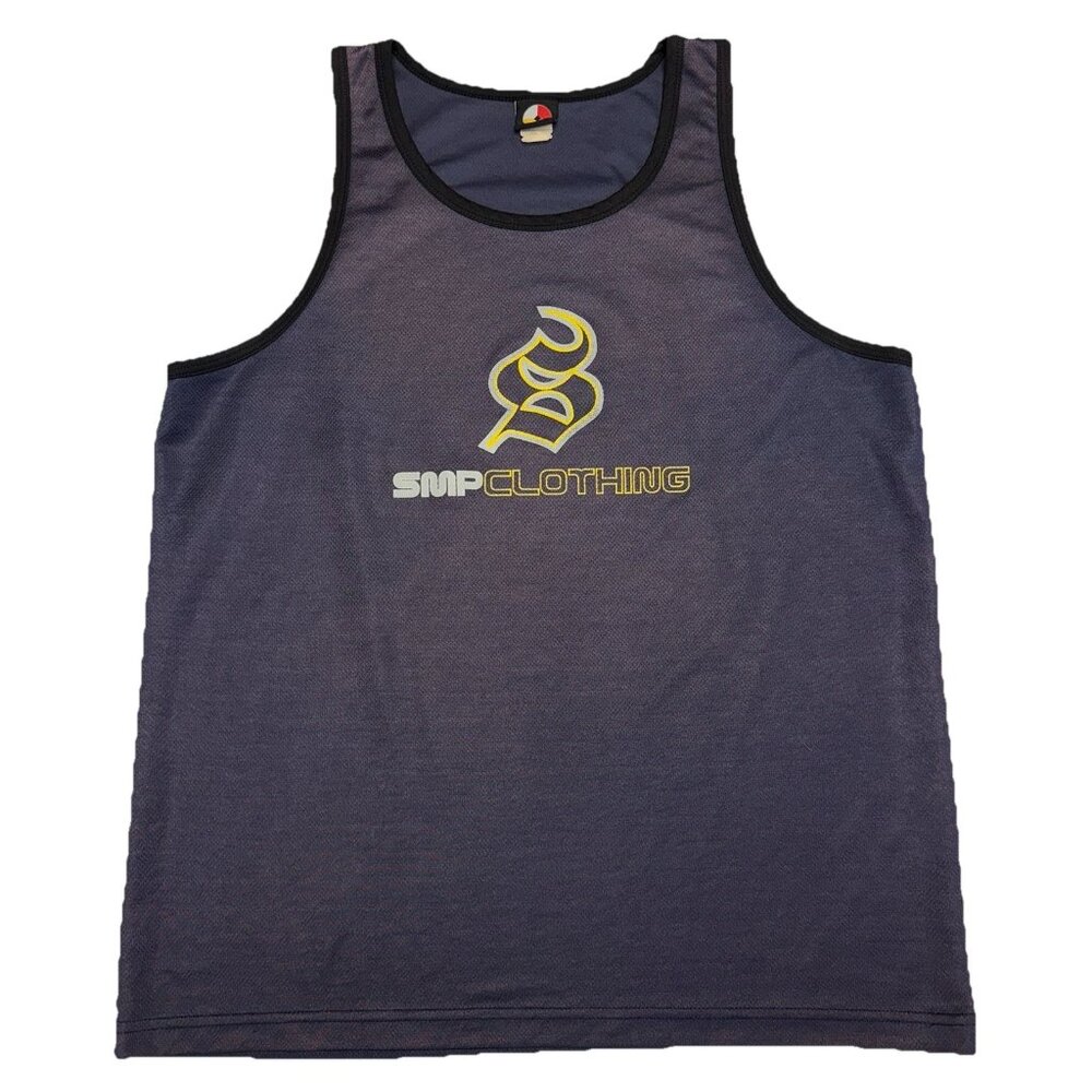 VTG SMP Clothing Shirt Mens Large 21.5x28.5 Tank Top Surf Skate Bike Grunge Y2K
